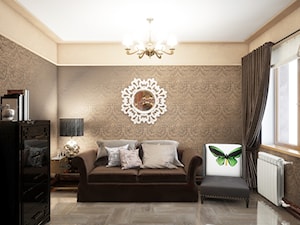 Średnie z sofą beżowe brązowe biuro, styl glamour - zdjęcie od Gerasim Trubchik