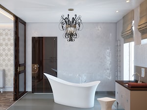 Średnia jako pokój kąpielowy łazienka z oknem, styl glamour - zdjęcie od Gerasim Trubchik