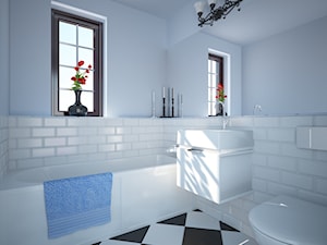 Niebiesko-biała łazienka