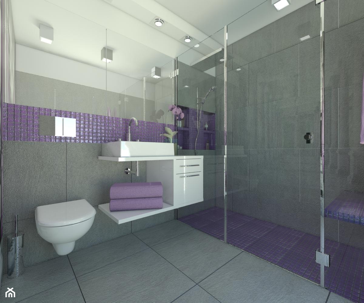 Fioletowa łazienka - zdjęcie od Carolineart - Homebook