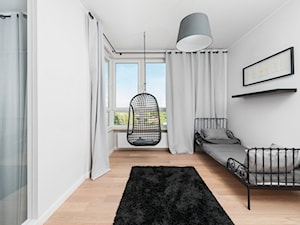 Dwupoziomowe mieszkanie w stylu nowoczesnym - Duża szara sypialnia, styl nowoczesny - zdjęcie od GALERIE VENIS