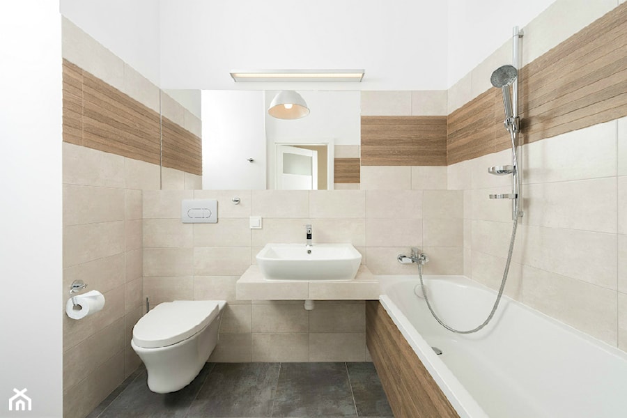 Dwupoziomowe mieszkanie w stylu nowoczesnym - Średnia bez okna łazienka, styl nowoczesny - zdjęcie od GALERIE VENIS