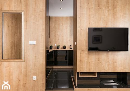 Nowoczesne mieszkanie z drewnem w roli głównej - Średnia zamknięta kuchnia w kształcie litery l, styl nowoczesny - zdjęcie od GALERIE VENIS