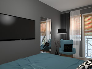NOWOCZESNE MIESZKANIE W CHORZOWIE - Mała szara sypialnia, styl nowoczesny - zdjęcie od Architekt Anna Maj