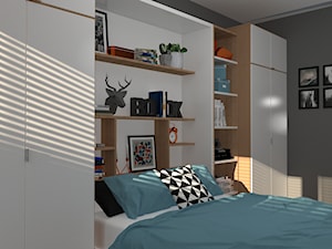 NOWOCZESNE MIESZKANIE W CHORZOWIE - Mała szara sypialnia, styl nowoczesny - zdjęcie od Architekt Anna Maj