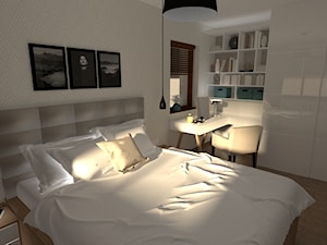 Sypialnia - Średnia szara z biurkiem sypialnia, styl nowoczesny - zdjęcie od Architekt Anna Maj