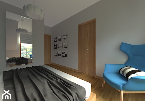 DOM W CHORZOWIE - Średnia szara sypialnia, styl nowoczesny - zdjęcie od Architekt Anna Maj