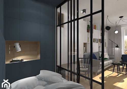 Metamorfoza Mieszkania 33 m2 - Mała szara zielona sypialnia, styl nowoczesny - zdjęcie od CKkwadrat