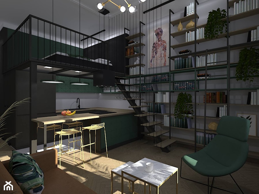 Mieszkanie z Antresolą - Salon, styl nowoczesny - zdjęcie od CKkwadrat