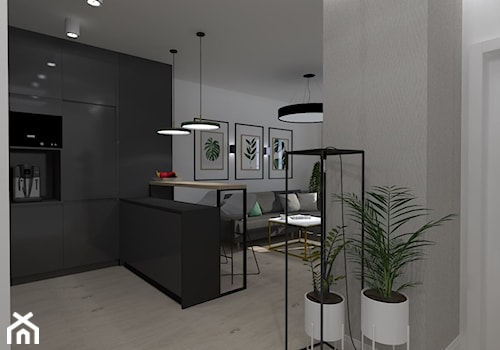 Minimalizm i nowoczesność - Średni biały salon z kuchnią z jadalnią, styl minimalistyczny - zdjęcie od CKkwadrat