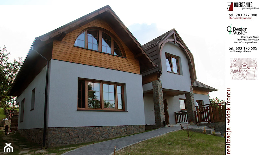 Dom w Trzebnicy - Średnie jednopiętrowe domy jednorodzinne murowane drewniane z dwuspadowym dachem - zdjęcie od INWENSO ARCHITEKCI