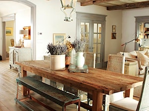 Średnia szara jadalnia jako osobne pomieszczenie, styl rustykalny - zdjęcie od Pufa Design
