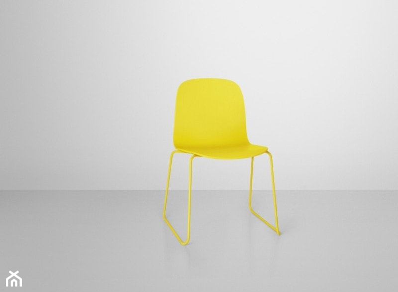 Krzesło drewniane na stalowych nogach VISU CHAIR Muuto - zdjęcie od Pufa Design