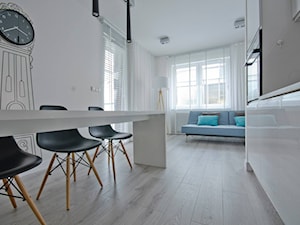 aranżacja wnętrz Koszalin / pro - Średnia biała jadalnia w salonie, styl skandynawski - zdjęcie od Fabrykawnetrz