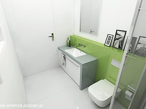 Łazienka z zieloną mozaiką (2 wersje projektu) - Łazienka, styl nowoczesny - zdjęcie od APA ARCHES sp. z o.o. sp.k.