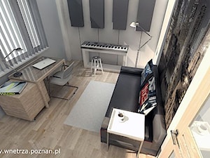 Pokój młodzieżowy - Średnie w osobnym pomieszczeniu z sofą szare biuro, styl nowoczesny - zdjęcie od APA ARCHES sp. z o.o. sp.k.