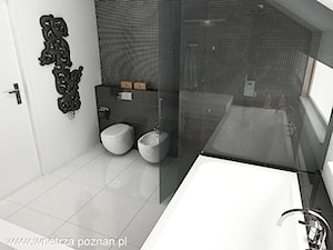 Łazienka z elementami drewna i mozaiki (3 wersje projektu) - Łazienka, styl nowoczesny - zdjęcie od APA ARCHES sp. z o.o. sp.k.
