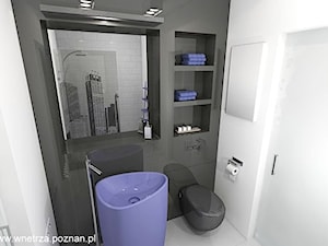 Łazienka z dużym prysznicem (2 wersje projektu) - Łazienka, styl nowoczesny - zdjęcie od APA ARCHES sp. z o.o. sp.k.
