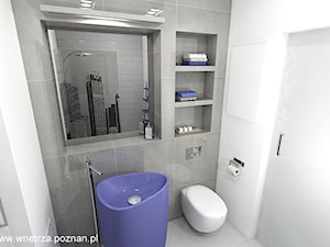 Łazienka z dużym prysznicem (2 wersje projektu) - Łazienka, styl nowoczesny - zdjęcie od APA ARCHES sp. z o.o. sp.k.