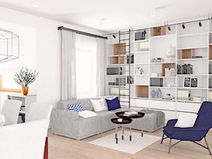Mieszkanie w gdańskiej kamienicy - Średni biały salon z jadalnią, styl nowoczesny - zdjęcie od BEZ CUKRU studio projektowe
