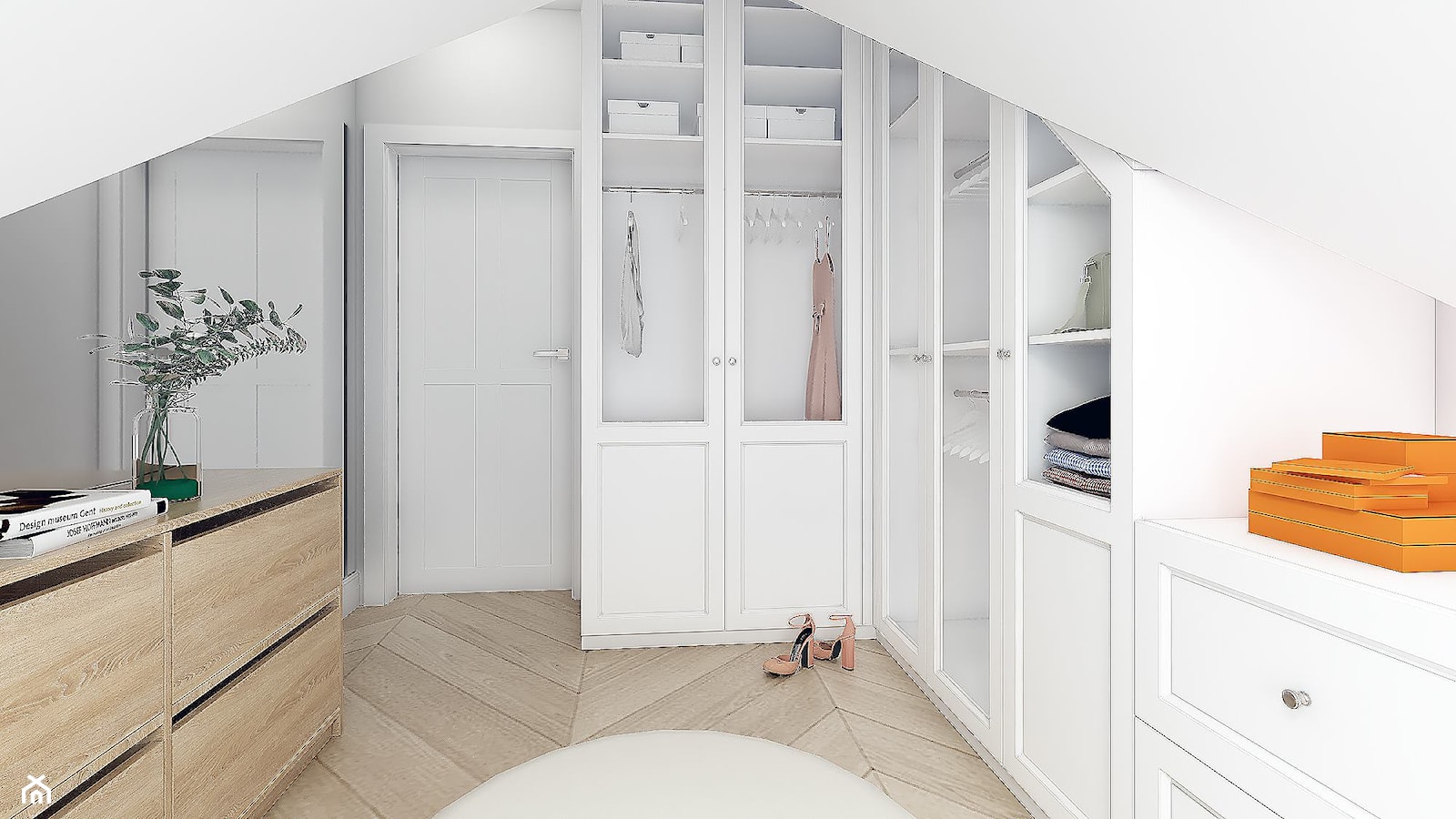 Dom dla rodziny - Mała otwarta garderoba, styl nowoczesny - zdjęcie od BEZ CUKRU studio projektowe - Homebook