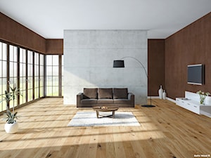 FASHION COLLECTION - Duży brązowy szary salon, styl minimalistyczny - zdjęcie od Baltic Wood