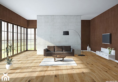 FASHION COLLECTION - Duży brązowy szary salon, styl minimalistyczny - zdjęcie od Baltic Wood