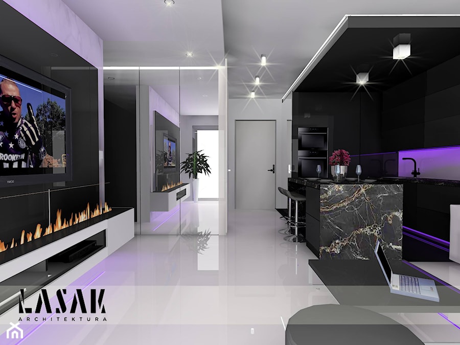 Apartament - Salon, styl nowoczesny - zdjęcie od Lasak Projektowanie