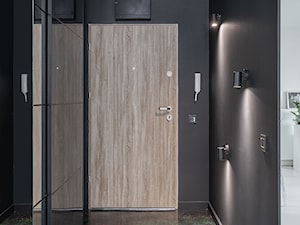 Mirror Apartment - Średni czarny hol / przedpokój - zdjęcie od Lasak Projektowanie