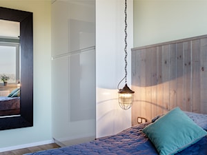 mieszkanie Warszawa, Gocław - Mała biała sypialnia, styl nowoczesny - zdjęcie od Kameleon - Kreatywne Studio Projektowania Wnętrz