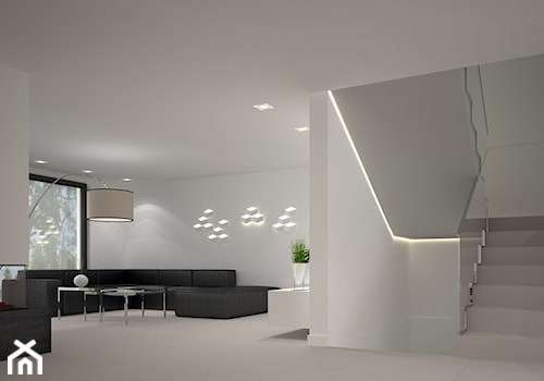 Dom w stylu Bauhaus - Niemcy - Schody dwubiegowe betonowe, styl minimalistyczny - zdjęcie od Kameleon - Kreatywne Studio Projektowania Wnętrz