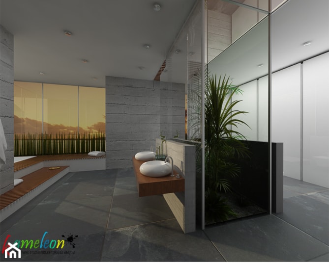 salon kąpielowy - betonowy - zdjęcie od Kameleon - Kreatywne Studio Projektowania Wnętrz - Homebook