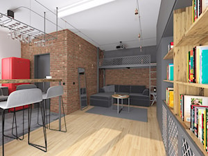 Kuchnia połączona z salonem - przegląd inspiracji - Salon, styl industrialny - zdjęcie od Kameleon - Kreatywne Studio Projektowania Wnętrz