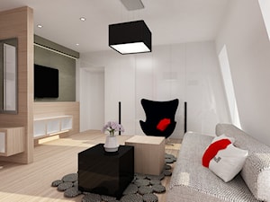 Apartament w Połczynie Zdroju - salon ubrany w tkaniny - zdjęcie od Kameleon - Kreatywne Studio Projektowania Wnętrz