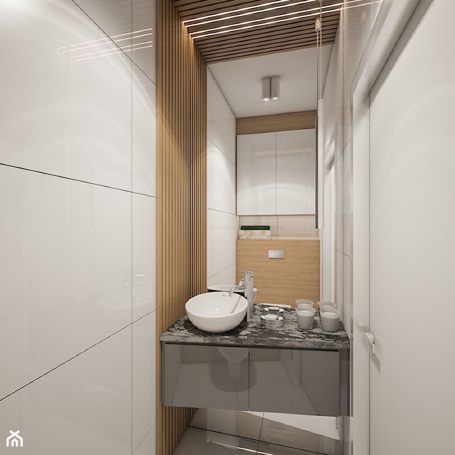 Mieszkanie Bemowo - Mała łazienka, styl nowoczesny - zdjęcie od Kameleon - Kreatywne Studio Projektowania Wnętrz