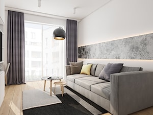 Mieszkanie Bemowo - Mały biały salon, styl nowoczesny - zdjęcie od Kameleon - Kreatywne Studio Projektowania Wnętrz
