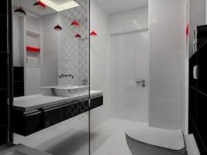 Apartament w Połczynie Zdroju - kontrast w łazience - zdjęcie od Kameleon - Kreatywne Studio Projektowania Wnętrz