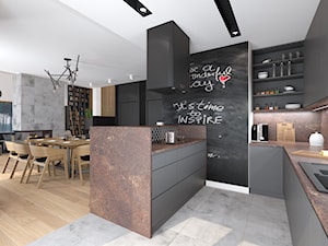 Kuchnia połączona z salonem - przegląd inspiracji - Kuchnia, styl industrialny - zdjęcie od Kameleon - Kreatywne Studio Projektowania Wnętrz