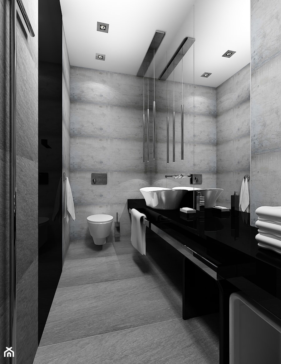Łazienka w czerni - zdjęcie od Kameleon - Kreatywne Studio Projektowania Wnętrz