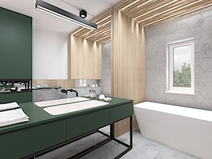 Dom Siedlce 2 - Średnia łazienka z oknem, styl nowoczesny - zdjęcie od Kameleon - Kreatywne Studio Projektowania Wnętrz