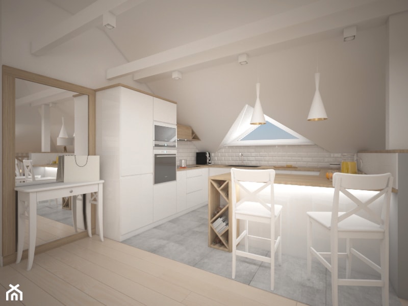 Kuchnia połączona z salonem - przegląd inspiracji - Kuchnia, styl skandynawski - zdjęcie od Kameleon - Kreatywne Studio Projektowania Wnętrz