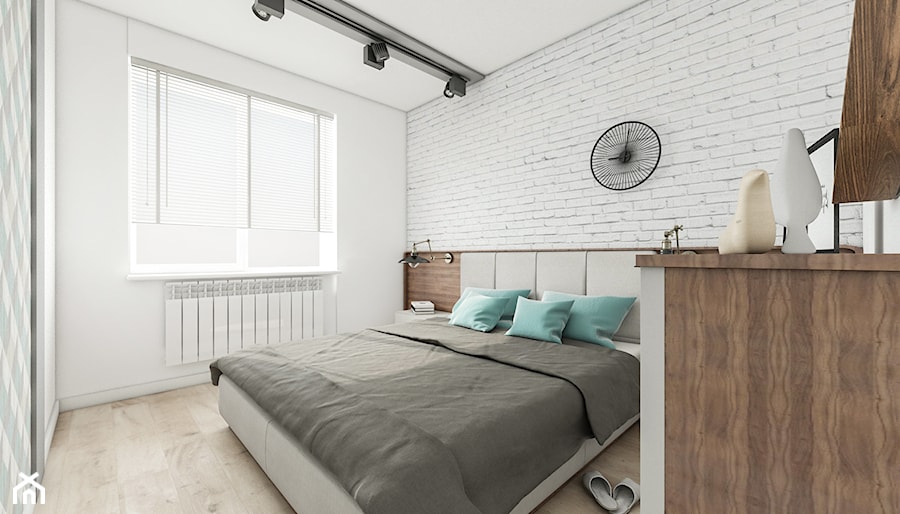Mieszkanie Warszawa, Wola 2 - Średnia biała sypialnia, styl nowoczesny - zdjęcie od Kameleon - Kreatywne Studio Projektowania Wnętrz