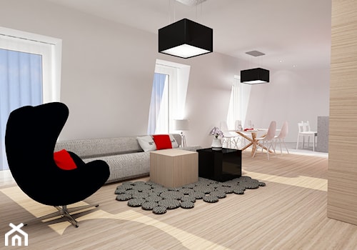 Apartament w Połczynie Zdroju - salon ubrany w tkaniny - zdjęcie od Kameleon - Kreatywne Studio Projektowania Wnętrz