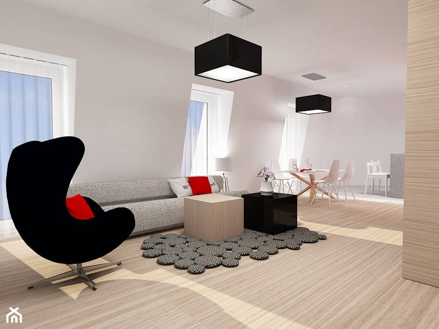 Apartament w Połczynie Zdroju - salon ubrany w tkaniny - zdjęcie od Kameleon - Kreatywne Studio Projektowania Wnętrz