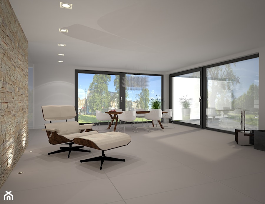 Dom w stylu Bauhaus - Niemcy - Salon, styl minimalistyczny - zdjęcie od Kameleon - Kreatywne Studio Projektowania Wnętrz