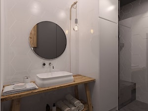 Mieszkanie Praga Południe - Mała bez okna łazienka, styl nowoczesny - zdjęcie od Kameleon - Kreatywne Studio Projektowania Wnętrz