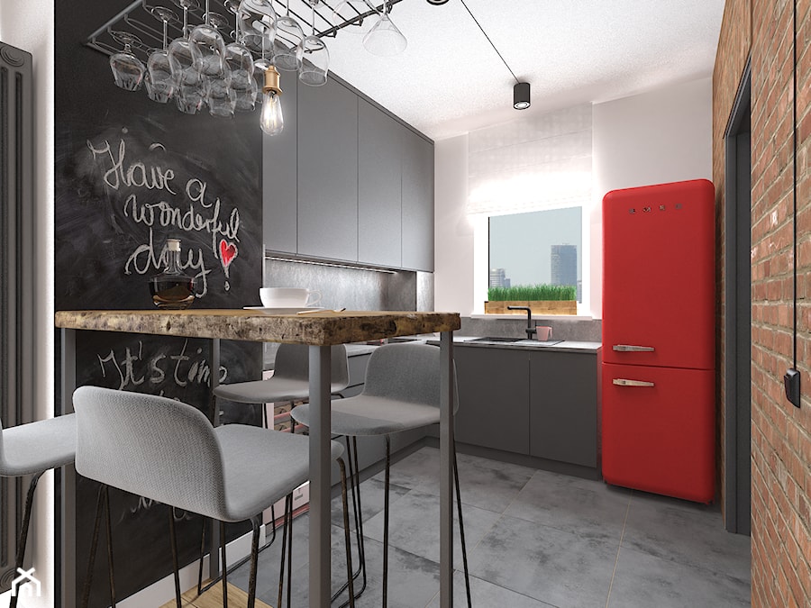 Kuchnia połączona z salonem - przegląd inspiracji - Kuchnia, styl industrialny - zdjęcie od Kameleon - Kreatywne Studio Projektowania Wnętrz