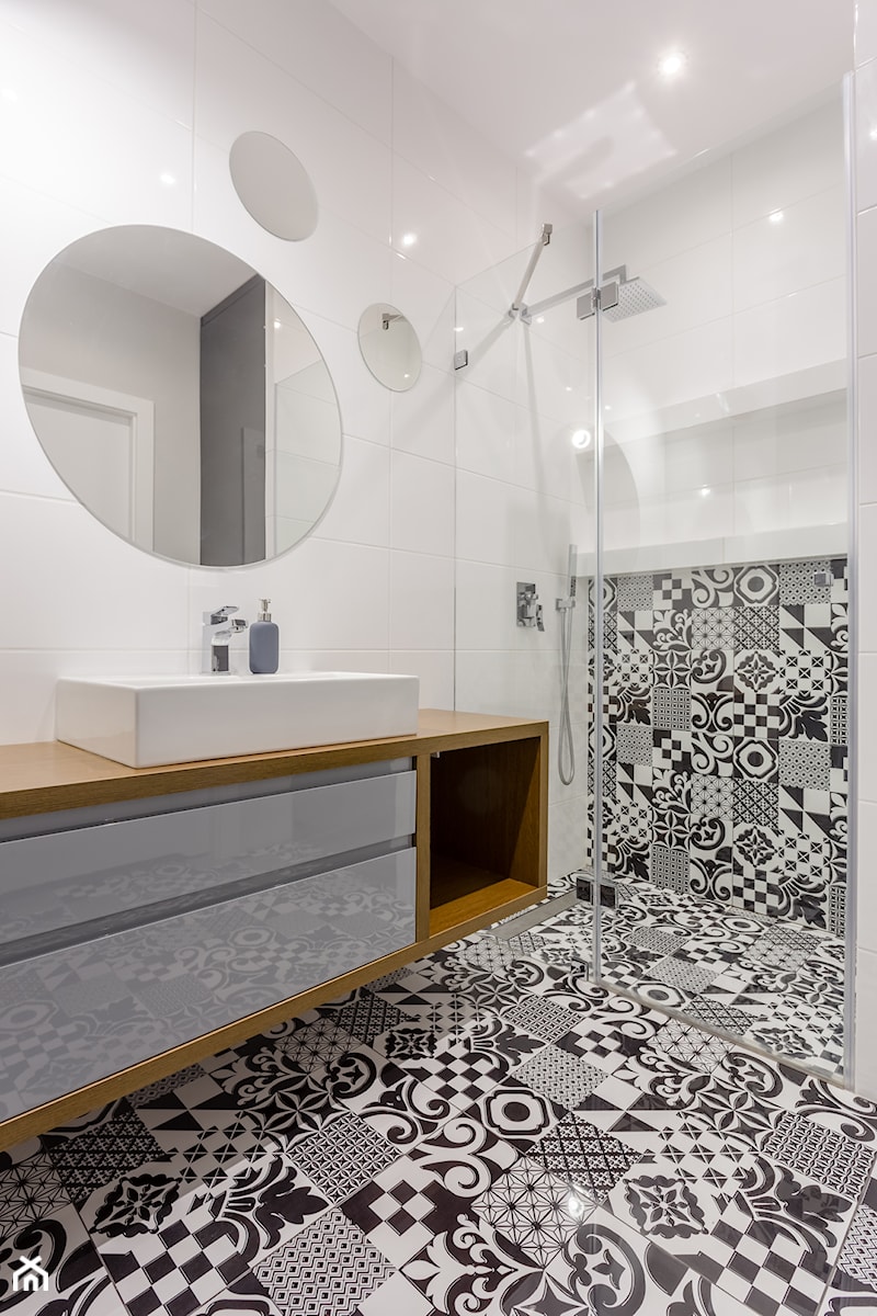 Mała bez okna z punktowym oświetleniem łazienka, styl nowoczesny - zdjęcie od Kameleon - Kreatywne Studio Projektowania Wnętrz