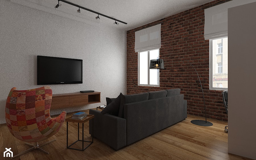 Salon w wersji loftowo-industrialnej - zdjęcie od Kameleon - Kreatywne Studio Projektowania Wnętrz