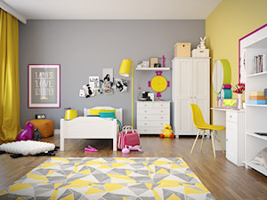 Średni szary żółty pokój dziecka dla dziecka dla nastolatka dla chłopca dla dziewczynki - zdjęcie od meblezych.pl